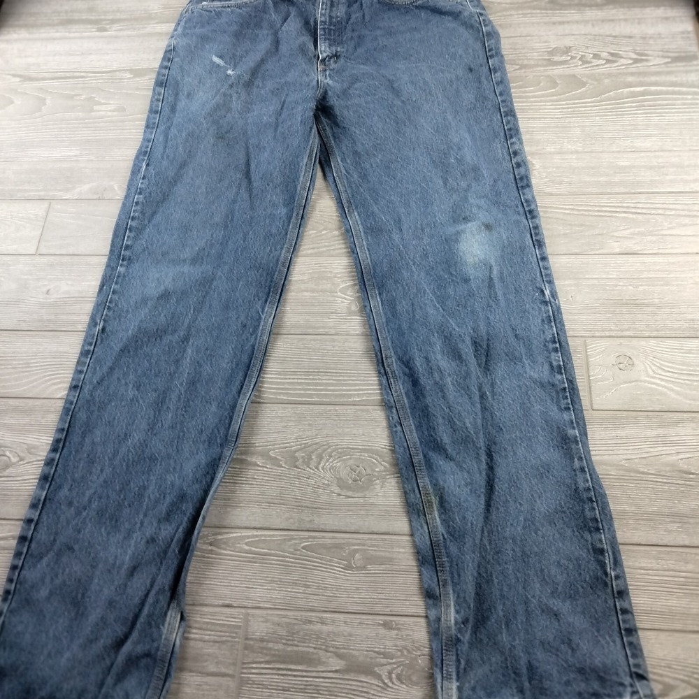 Carhartt Jeans Mens 38x36 Blue Relaxed Traditional Fit Denim Paint Distressed